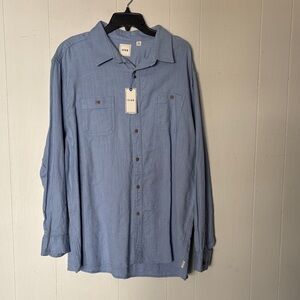 Casual Denim Blue Button-Down Shirt